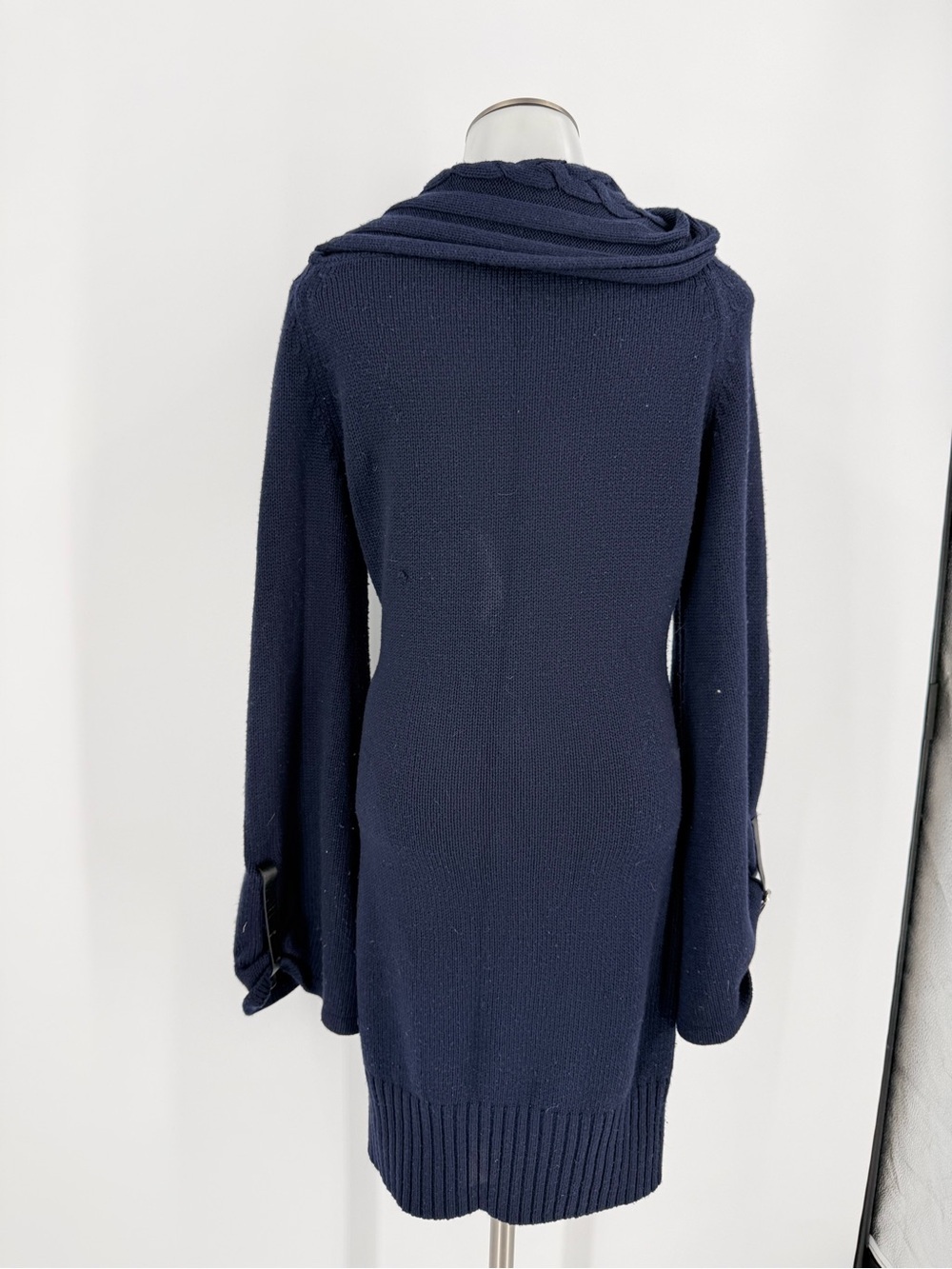 Classic Navy Cowl Neck Sweater Dress - Picture 5 of 7